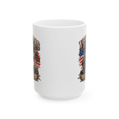 Veterans Eagle Ceramic Mug — American Flag Military Tribute (11oz & 15oz)