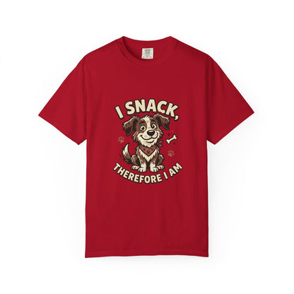 I Snack Therefore I Am Dog T-Shirt