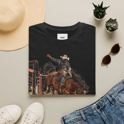 Rodeo Bucking Horse T-Shirt — 'Roping for Eight' Western Cowboy Shirt