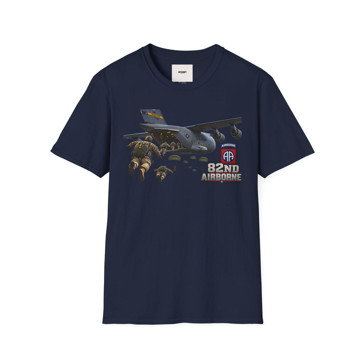 82nd Airborne Paratrooper T-Shirt — Military Jump C-17 Skydiving Design