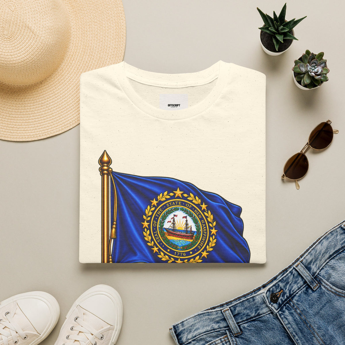 New Hampshire Flag T-Shirt — "Live Free or Die" State Pride Tee