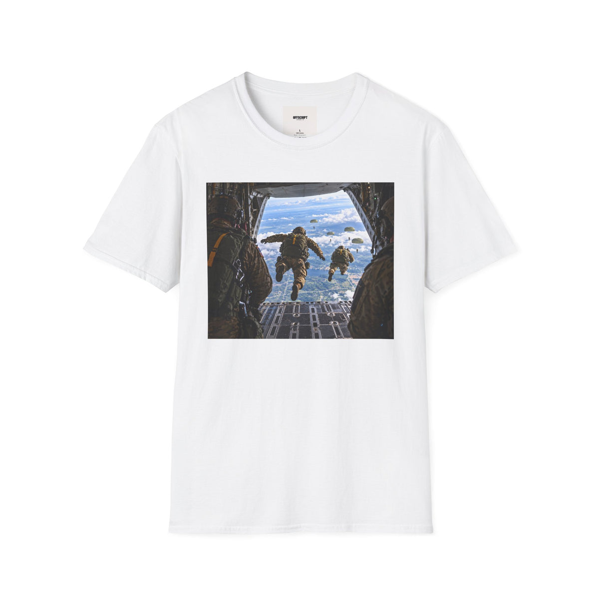 Parachute Jump Soldiers T-Shirt — Military Airborne Jump Photo Tee