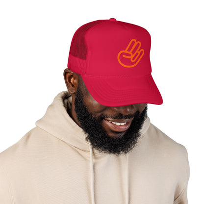 Shocker Foam Trucker Hat — Retro Orange Surf Vibe Mesh Cap