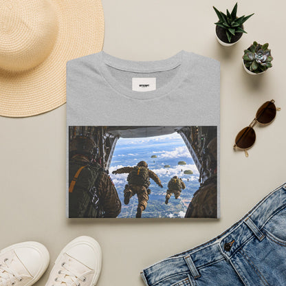 Parachute Jump Soldiers T-Shirt — Military Airborne Jump Photo Tee
