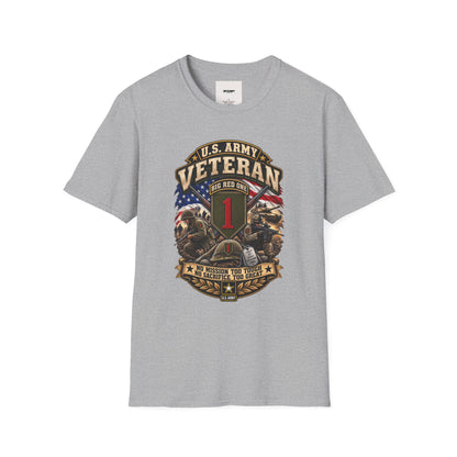 U.S. Army Veteran T-Shirt — "Big Red One" 1st Infantry Division Military Tribute