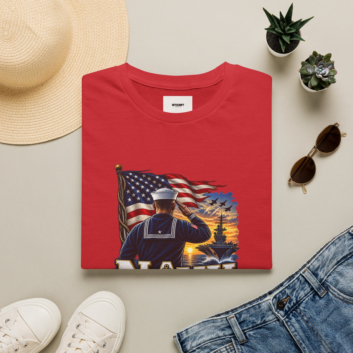 Navy Veteran Salute T‑Shirt – American Flag Military Tribute
