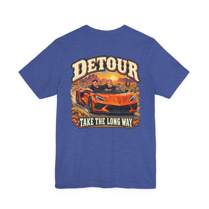 Detour Graphic Tee — 'Detour: Take the Long Way' Vintage Road Trip T‑Shirt