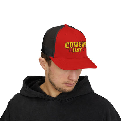 Cowboy Hat Snapback Trucker Cap – Western Rodeo Mesh Back Hat