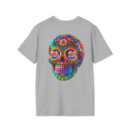 Sugar Skull T-Shirt — Colorful Day of the Dead Floral Skull Tee