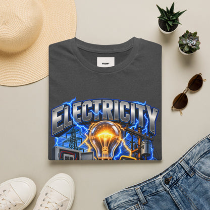 Electricity Graphic T-Shirt — Vintage Lightbulb Power Design
