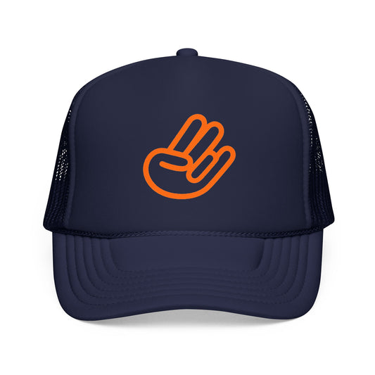 Shocker Foam Trucker Hat — Retro Orange Surf Vibe Mesh Cap