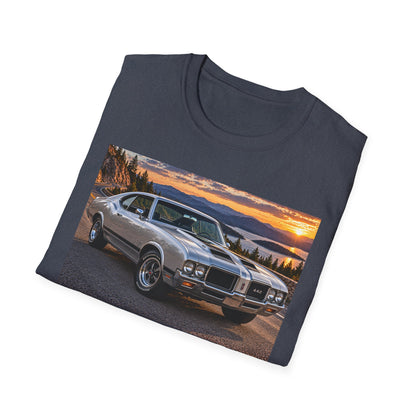 Classic Muscle Car T-Shirt – Vintage Oldsmobile Sunset Graphic Tee