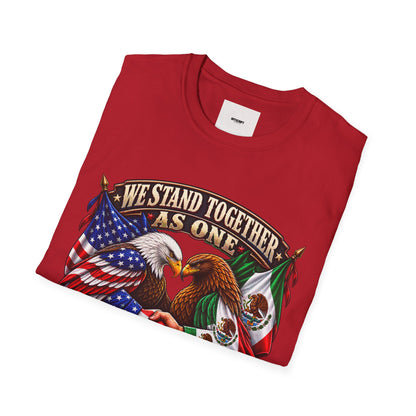 We Stand Together As One Eagle T-Shirt — USA & Mexico Unity Patriotic Tee