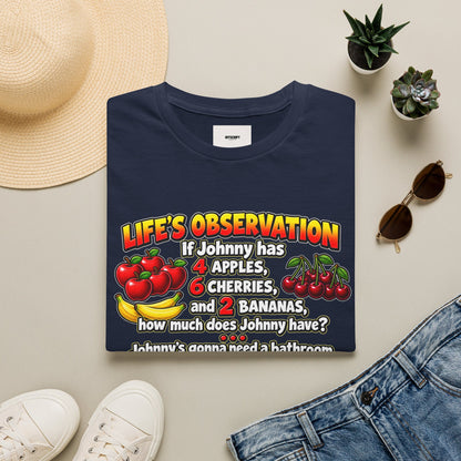 Life’s Observation Fruit Puzzle T-Shirt — Funny Johnny Math Joke Tee