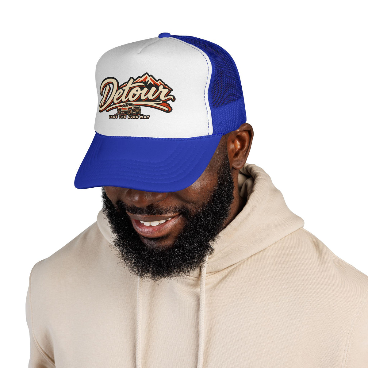 Detour Trucker Hat — Vintage Road Trip Mesh Cap