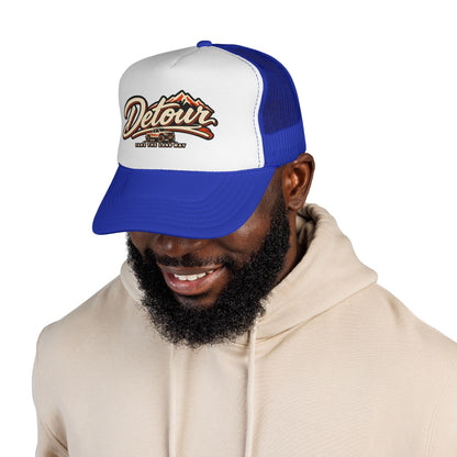 Detour Trucker Hat — Vintage Road Trip Mesh Cap