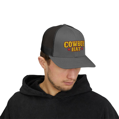 Cowboy Hat Snapback Trucker Cap – Western Rodeo Mesh Back Hat