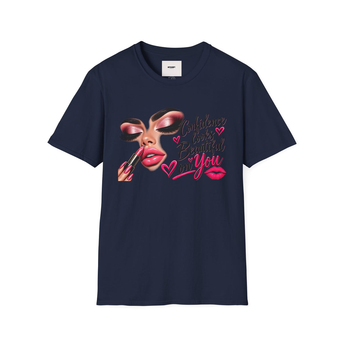 T-Shirt — "Confidence Looks Beautiful on You" Glam Makeup Graphic