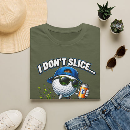 Golf T-Shirt — "I Don't Slice... I Create Scenic Detours" Funny Golfer Tee