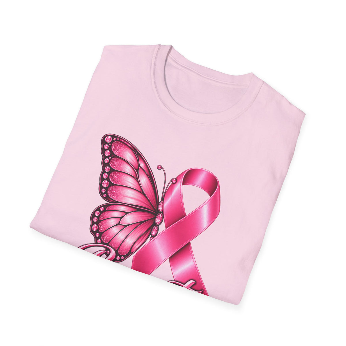 Pink Ribbon Butterfly Breast Cancer Awareness T-Shirt | Support Ribbon Tee