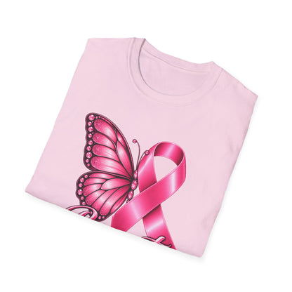 Pink Ribbon Butterfly Breast Cancer Awareness T-Shirt | Support Ribbon Tee