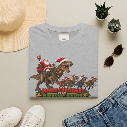 Christmas Dinosaur T-Shirt — “Merry Christmas from Jurassic Santa” Holiday Tee