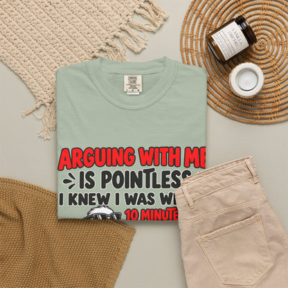 Funny Duck T‑Shirt — "Arguing With Me Is Pointless" Sarcastic Graphic Tee