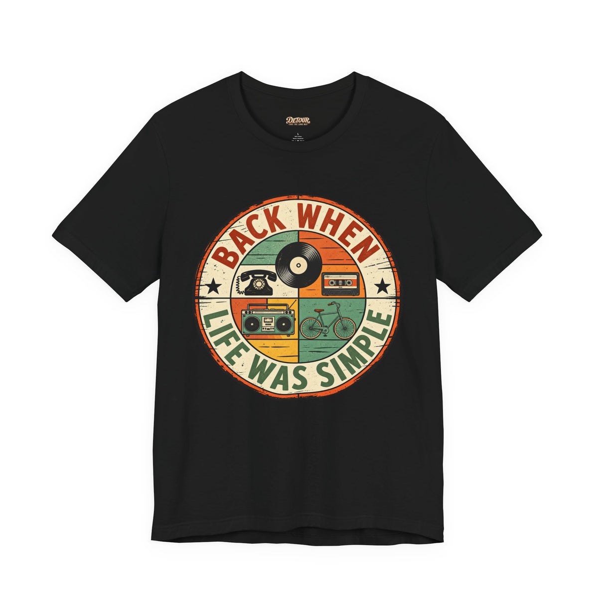 Back When Life Was Simple Vintage Retro T-Shirt