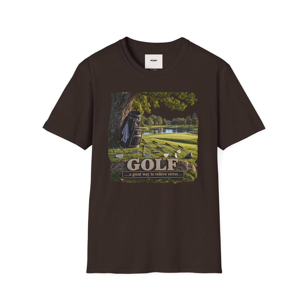 Golf Course Scene T‑Shirt — 'GOLF' Scenic Golfing Graphic Tee