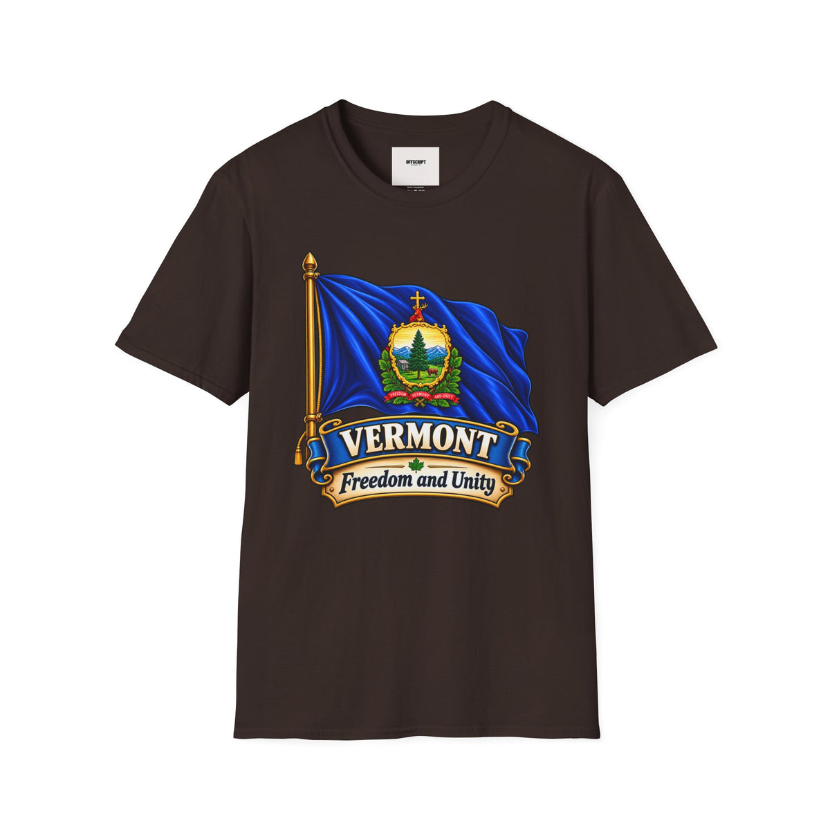 Vermont State Flag T‑Shirt — 'Freedom and Unity' Emblem Tee