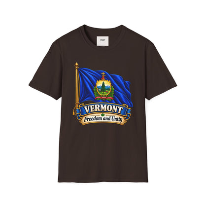 Vermont State Flag T‑Shirt — 'Freedom and Unity' Emblem Tee