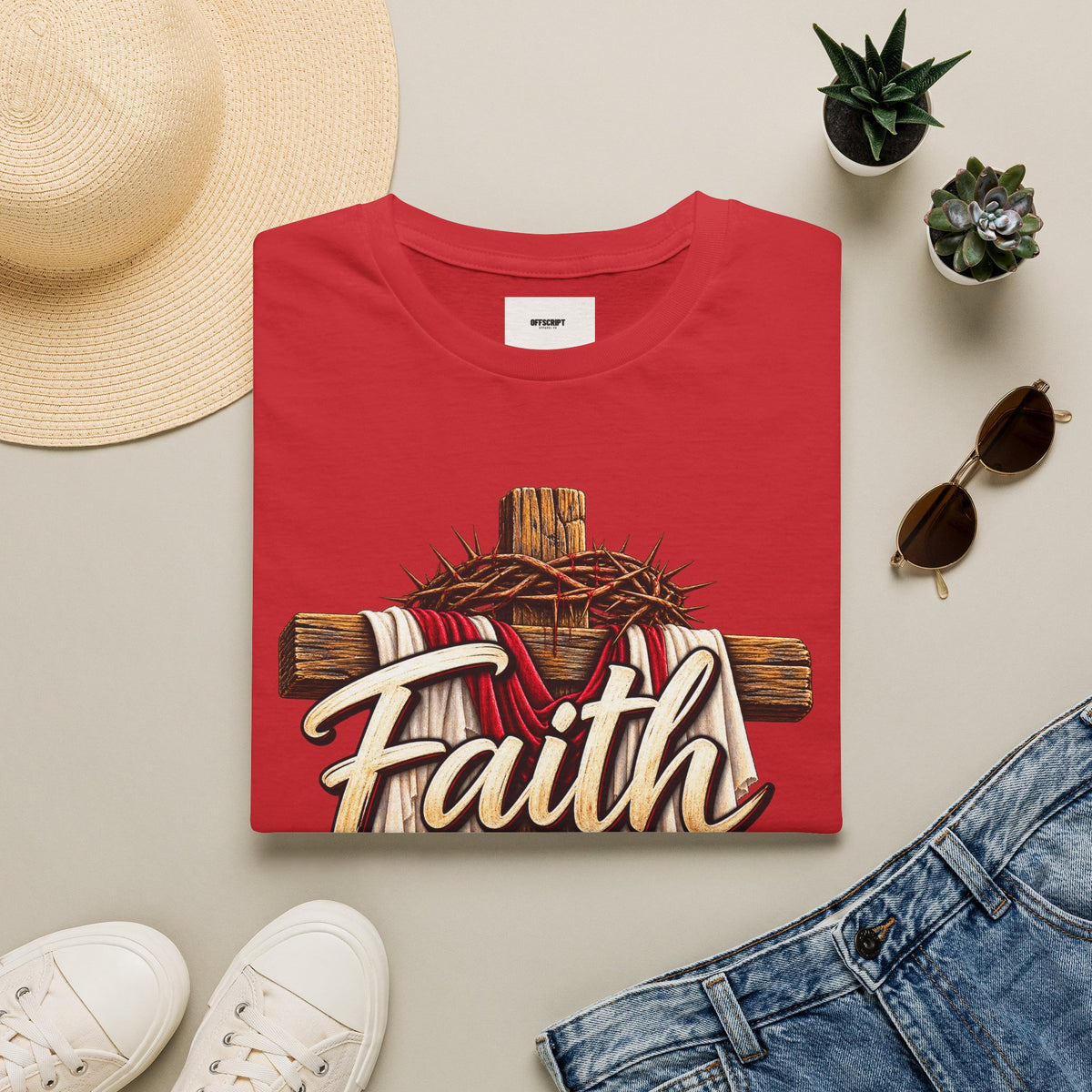 Faith Cross T‑Shirt — "Faith Makes All Things Possible" Christian Tee