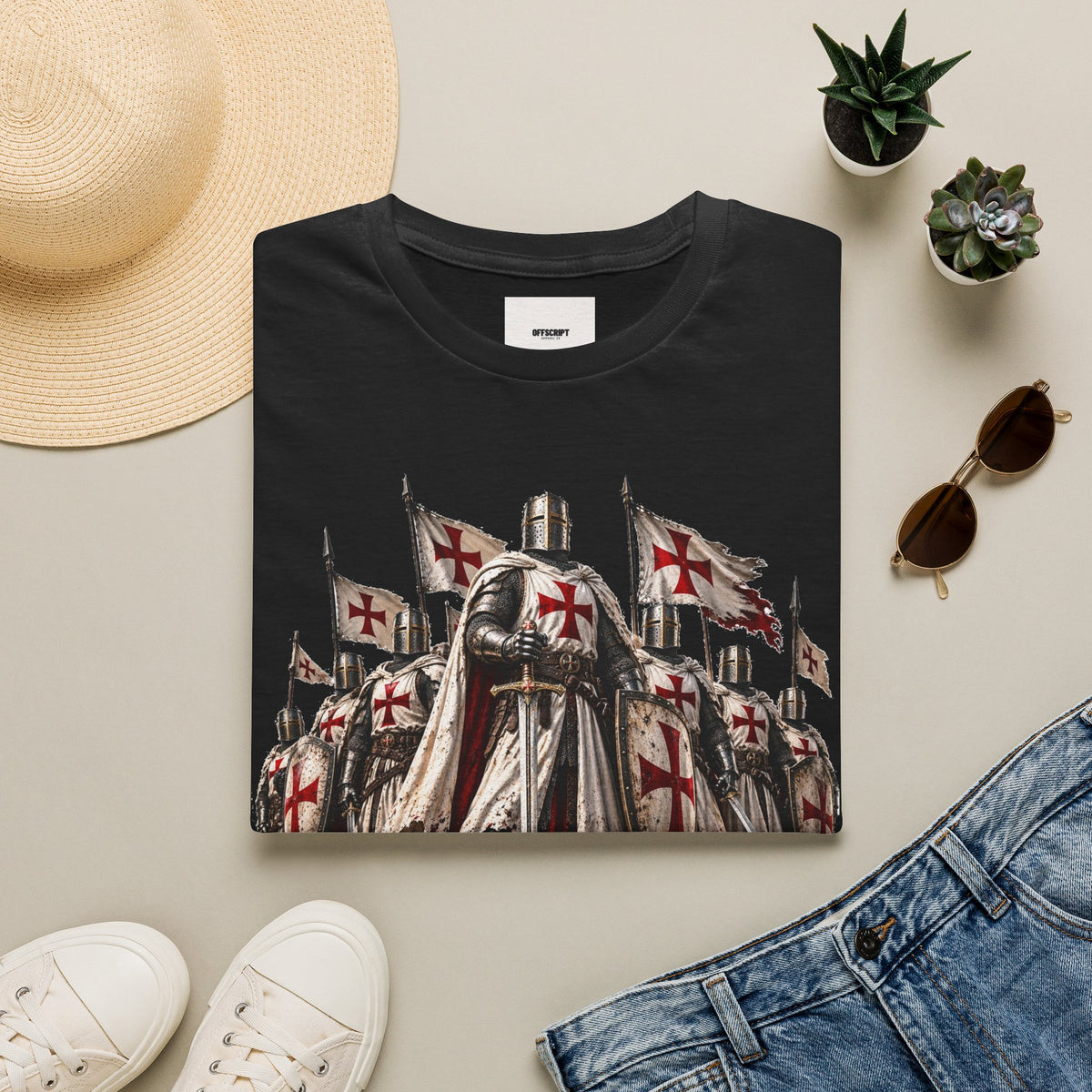 T‑Shirt — Crusader Knight 'Fear No Evil' Graphic Tee
