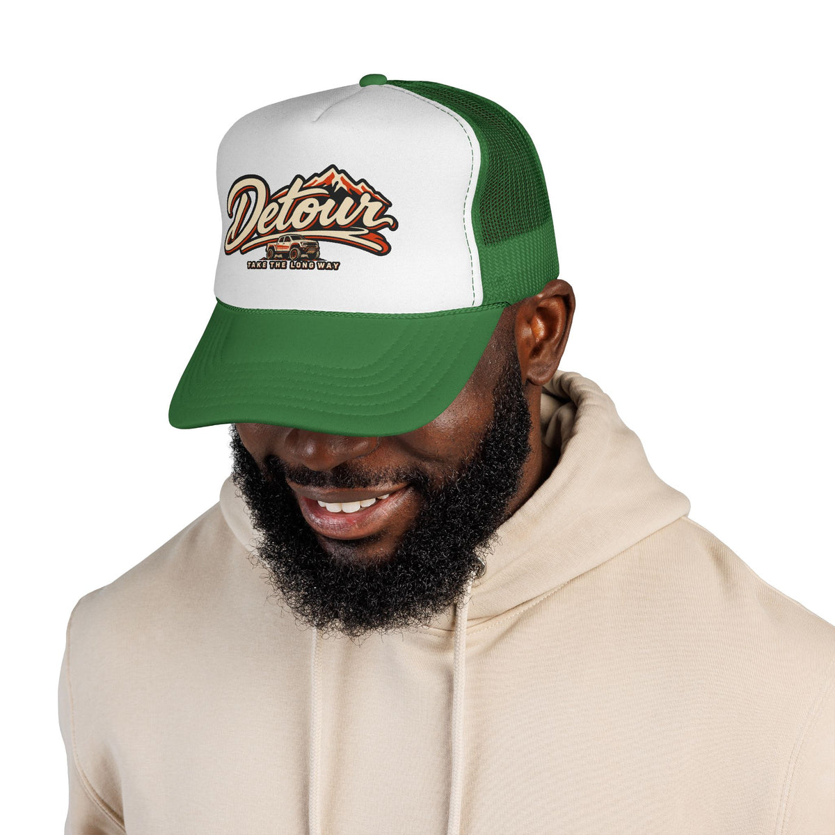 Detour Trucker Hat — Vintage Road Trip Mesh Cap