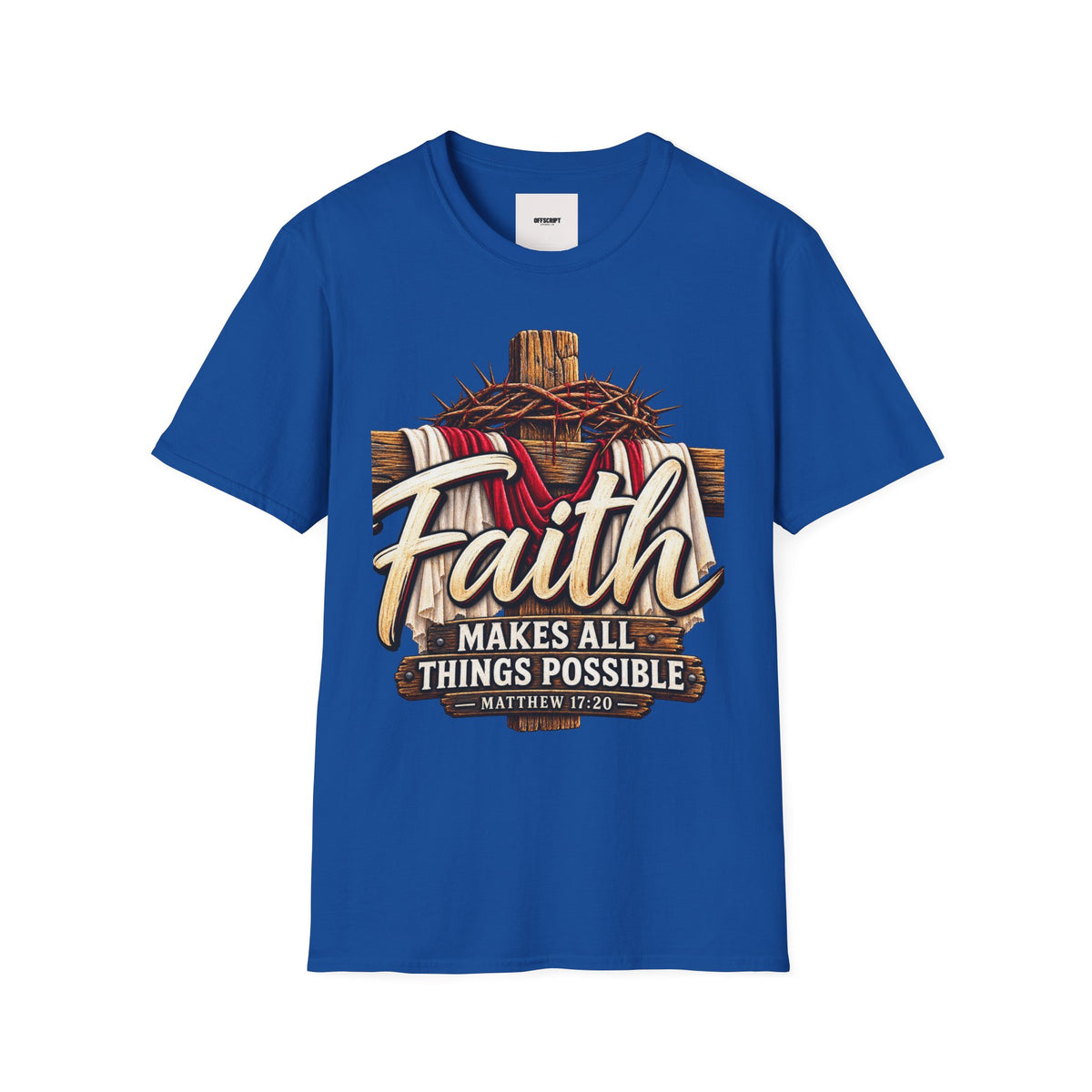 Faith Cross T-Shirt — "Faith Makes All Things Possible" Christian Tee