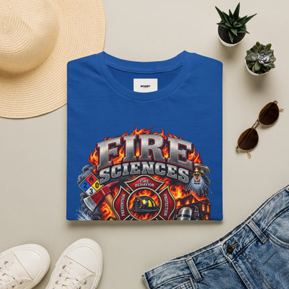 Fire Sciences T-Shirt — Firefighter Department Badge Graphic Tee