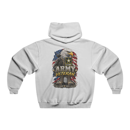 Army Veteran Hoodie — Eagle & American Flag Backprint with US Army Crest