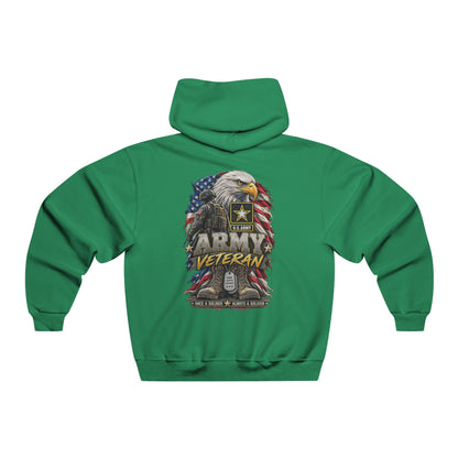 Army Veteran Hoodie — Eagle & American Flag Backprint with US Army Crest