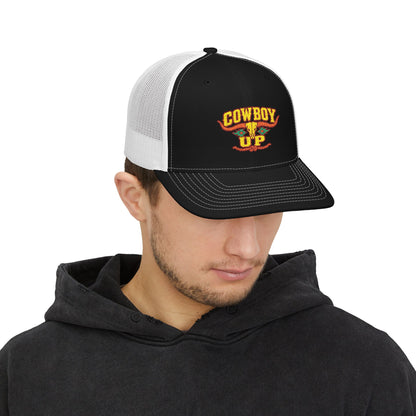 Cowboy Up Trucker Cap - Western Snapback Hat
