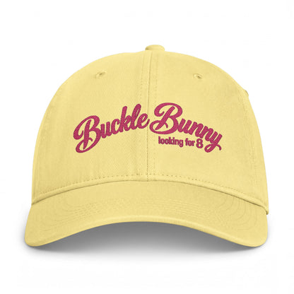 Coastal Washed Cap — Pink Script "Buckle Bunny" Embroidered Baseball Hat