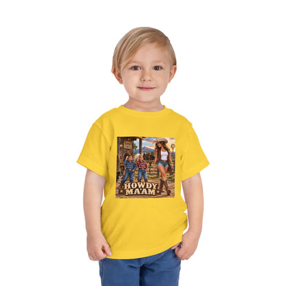 Toddler Tee — "Howdy Ma'am" Cowgirl Graphic Kids Shirt
