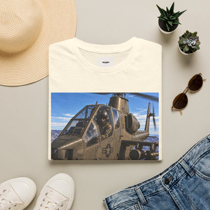 Attack Helicopter Graphic T‑Shirt – Military Aviation Photo Tee
