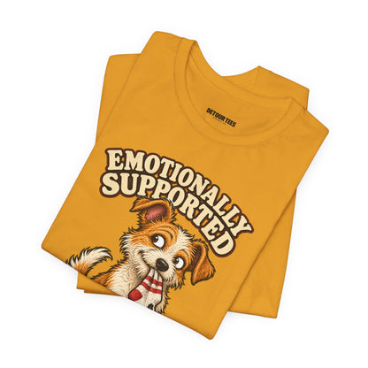 Emotionally Supported by a Menace Tee — Cute Puppy Graphic T‑Shirt