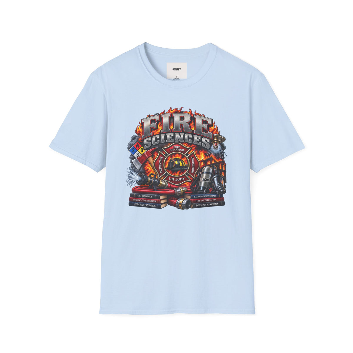 Fire Sciences T-Shirt — Firefighter Department Badge Graphic Tee