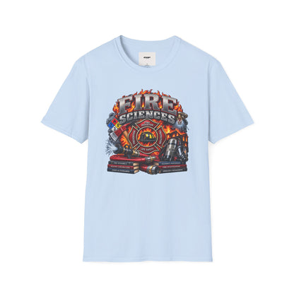 Fire Sciences T-Shirt — Firefighter Department Badge Graphic Tee