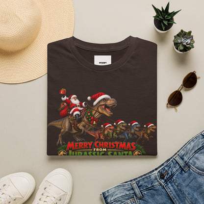 Christmas Dinosaur T-Shirt — “Merry Christmas from Jurassic Santa” Holiday Tee