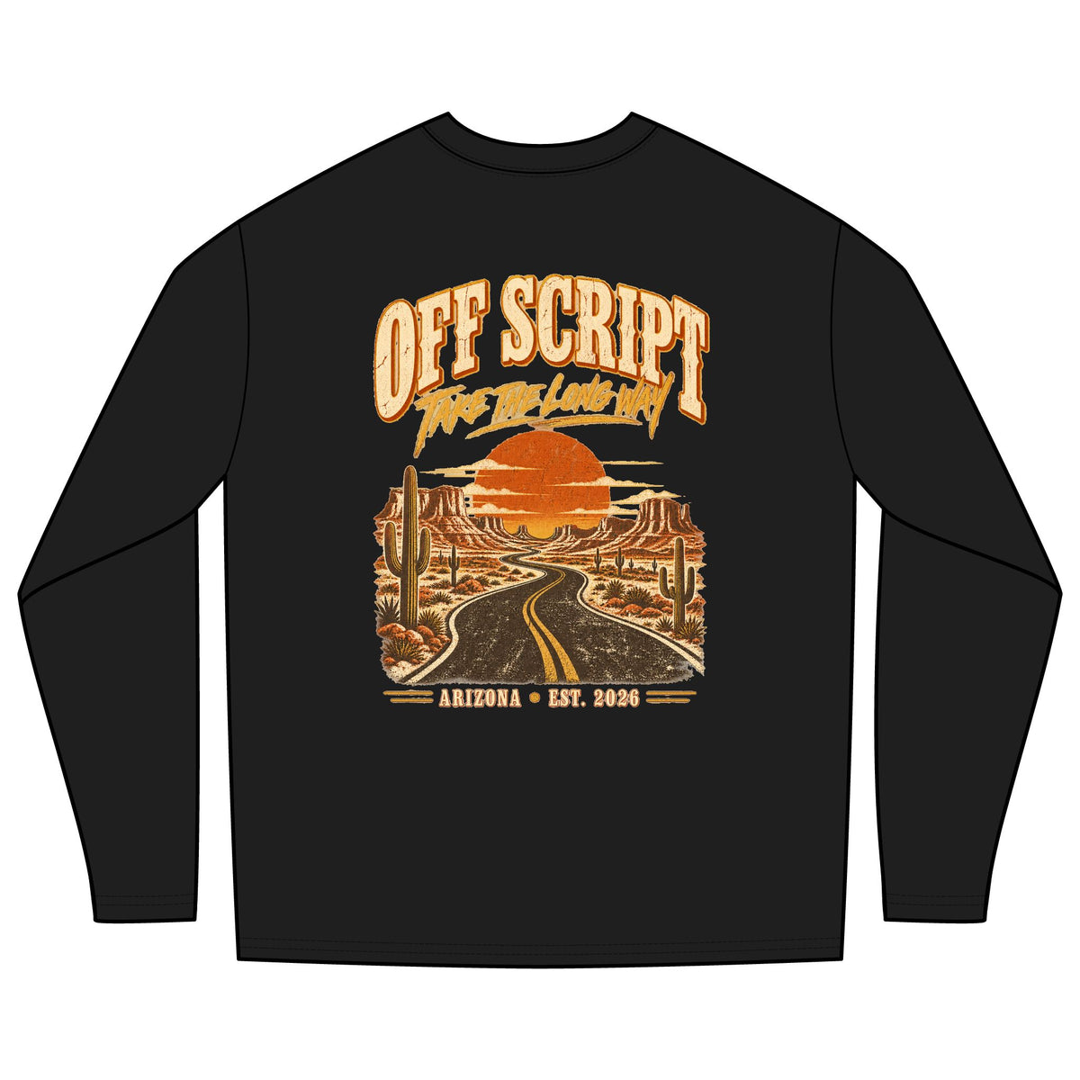 Off Script Arizona Desert Road Long Sleeve Tee