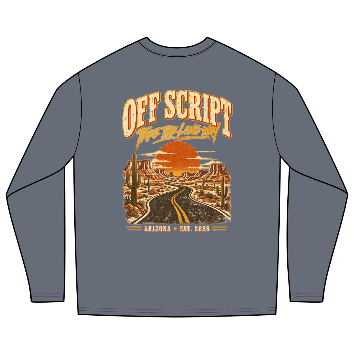 Off Script Arizona Desert Road Long Sleeve Tee
