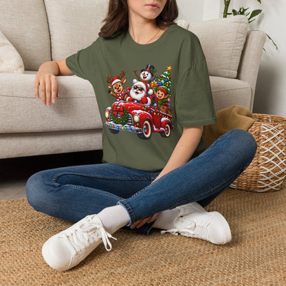 Christmas Crew T‑Shirt — Santa, Reindeer & Snowman Holiday Tee
