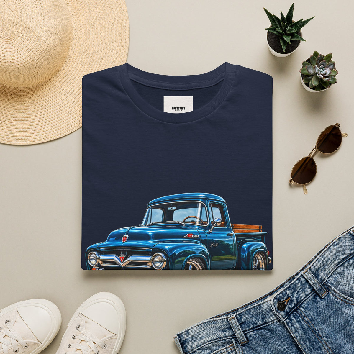 Vintage Blue Pickup T‑Shirt — Classic Retro Truck Graphic Tee
